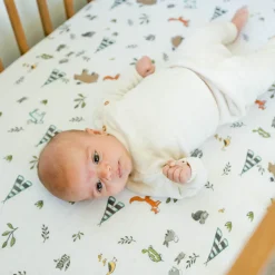 Cotton Muslin Crib Sheet - Forest Friends