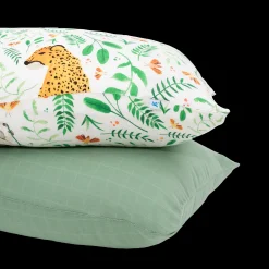 Cotton Muslin Pillowcase 2 Pack - Mighty Jungle