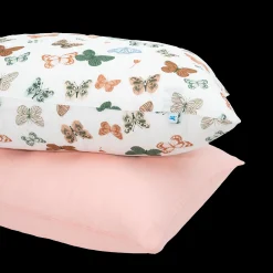 Cotton Muslin Pillowcase 2 Pack - Butterflies