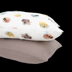 Cotton Muslin Pillowcase 2 Pack - Watercolor Critters