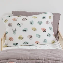 Cotton Muslin Pillowcase 2 Pack - Watercolor Critters