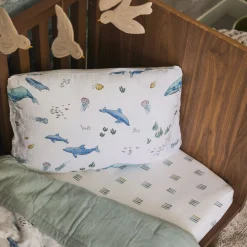 Cotton Muslin Pillowcase 2 Pack - Whales