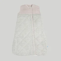 Cotton Muslin Quilted Sleep Bag - Grey Stripe
