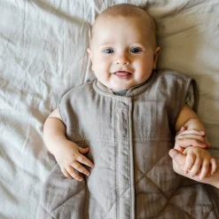 Cotton Muslin Quilted Sleep Bag - Mocha