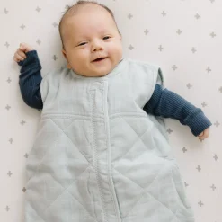 Cotton Muslin Quilted Sleep Bag - Sea Salt