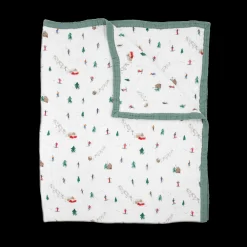 Cotton Muslin Quilted Throw - Powder Party
