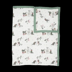 Cotton Muslin Quilted Throw - Snow Day
