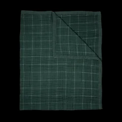 Cotton Muslin Quilted Throw - Evergreen Plaid