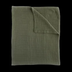 Cotton Muslin Quilted Throw - Fern