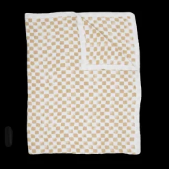 Cotton Muslin Quilted Throw - Adobe Checker