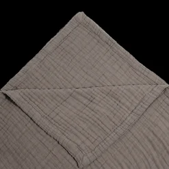 Cotton Muslin Quilted Throw - Mocha