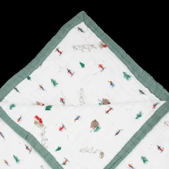 Cotton Muslin Quilted Throw - Powder Party