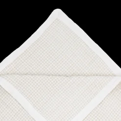 Cotton Muslin Quilted Throw - Tan Gingham