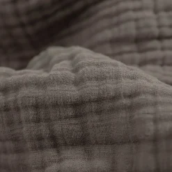 Cotton Muslin Quilted Throw - Mocha
