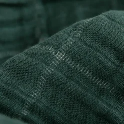 Cotton Muslin Quilted Throw - Evergreen Plaid