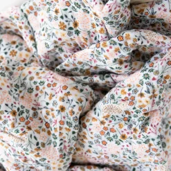 Cotton Muslin Quilted Throw - Pressed Petals