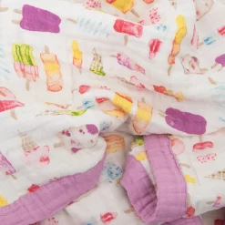 Cotton Muslin Quilted Throw - Brain Freeze