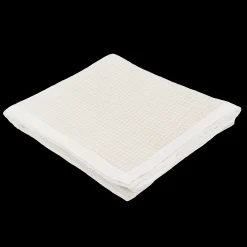 Cotton Muslin Quilted Throw - Tan Gingham