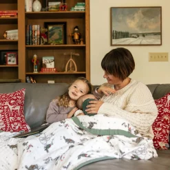 Cotton Muslin Quilted Throw - Snow Day