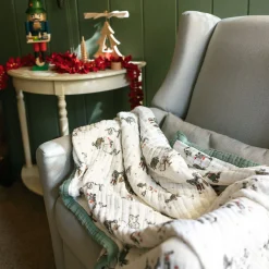 Cotton Muslin Quilted Throw - Snow Day