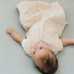 Cotton Muslin Sleep Bag - Taupe Cross
