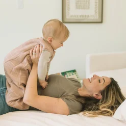 Cotton Muslin Sleep Bag - Mauve Stripe