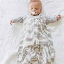 Cotton Muslin Sleep Bag - Grey Stripe