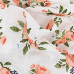 Cotton Muslin Squares 4 Pack - Watercolor Roses