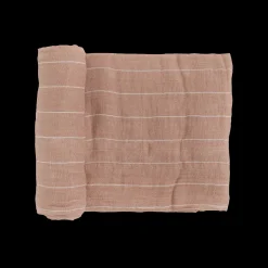 Cotton Muslin Swaddle Blanket - Mauve Stripe
