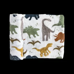 Cotton Muslin Swaddle Blanket - Dino Friends