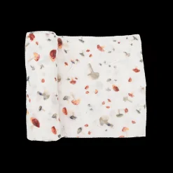 Cotton Muslin Swaddle Blanket - Mushrooms