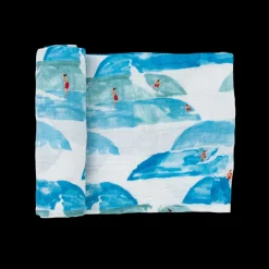 Cotton Muslin Swaddle Blanket - Surf