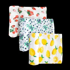 Cotton Muslin Swaddle Blanket 3 Pack - Berry Lemonade
