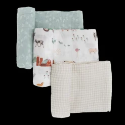 Cotton Muslin Swaddle Blanket 3 Pack - Farmyard