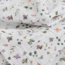 Cotton Muslin Swaddle Blanket - Garden Bees