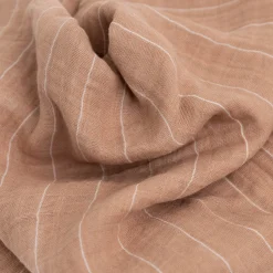 Cotton Muslin Swaddle Blanket - Mauve Stripe
