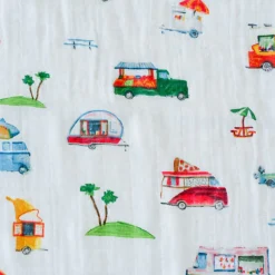 Cotton Muslin Swaddle Blanket - Food Truck