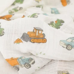 Cotton Muslin Swaddle Blanket 3 Pack - Work Trucks