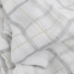 Cotton Muslin Swaddle Blanket - Grey Plaid