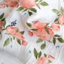 Cotton Muslin Swaddle Blanket 3 Pack - Watercolor Roses