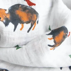 Cotton Muslin Swaddle Blanket 3 Pack - Bison