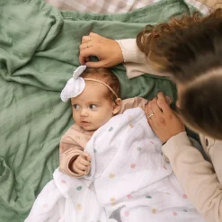 Cotton Muslin Swaddle Blanket - Party Dots