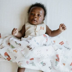 Cotton Muslin Swaddle Blanket 3 Pack - Farmyard