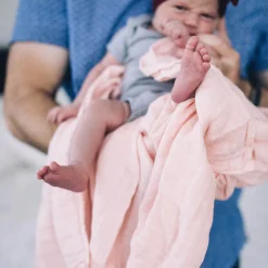 Cotton Muslin Swaddle Blanket 3 Pack - Light Pink