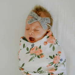 Cotton Muslin Swaddle Blanket 3 Pack - Watercolor Roses