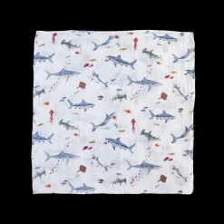 Cotton Muslin Swaddle Blanket - Shark