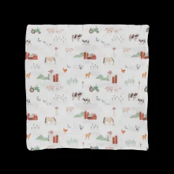 Cotton Muslin Swaddle Blanket - Farmyard