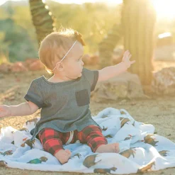 Cotton Muslin Swaddle Blanket - Bison