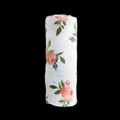 Cotton Muslin Swaddle Blanket - Watercolor Roses