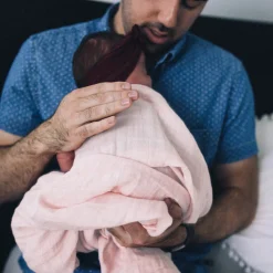 Cotton Muslin Swaddle Blanket - Light Pink